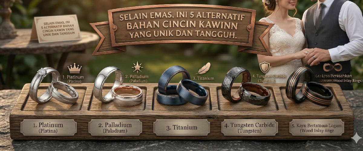 Selain Emas, Ini 5 Alternatif Bahan Cincin Kawin yang Unik dan Tangguh